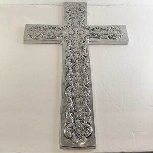Elegant Heavy Ornate Wall Cross 💎 18” Decorative Non-Magnetic 💎 Metal Art